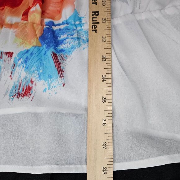 Nue Options Womens Blouse Multi-Color Size Large 100% Polyester Stretch Pullover - Picture 4 of 12